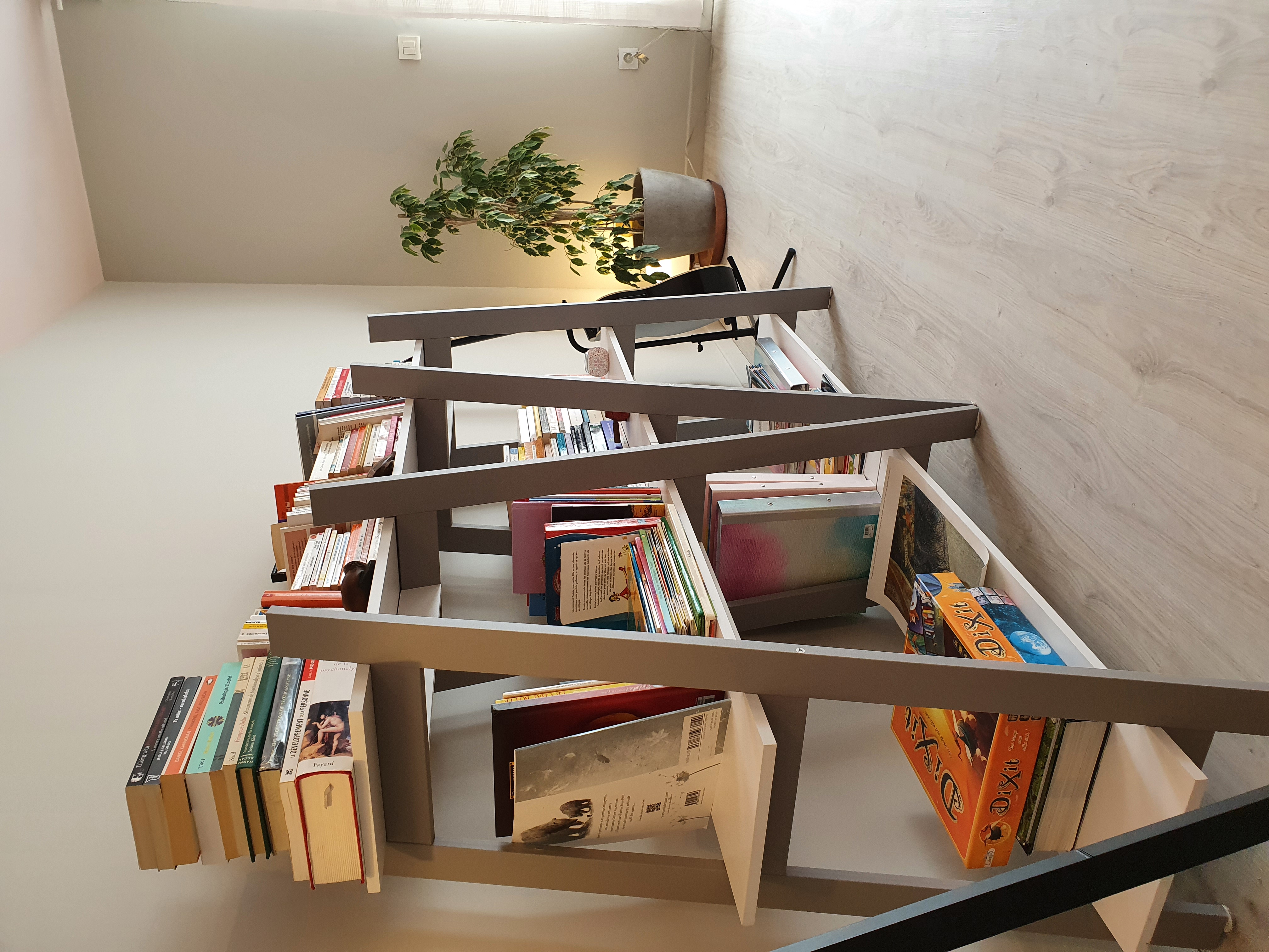 Bibliothèque avec livres